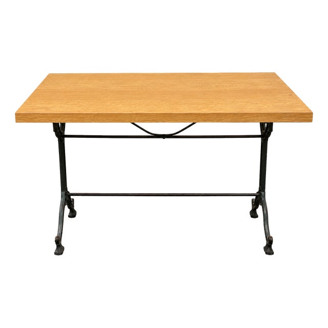 Antique Bistro Table in Engraved Wrought Iron, 1950s For Sale