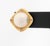 Contemporary Modernist Mabe Pearl and Diamond 14k Yellow Gold Earrings For Sale - Image 3 of 6