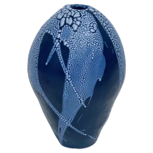 Blue/Blue Dragon Egg Vase by Astrid Öhman
