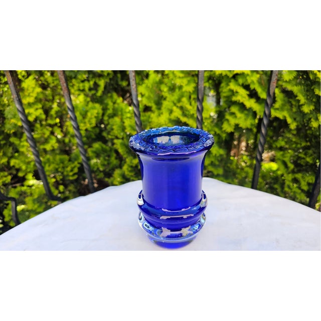 Cobalt Vase by Gunnar Ander for Lindshammar Stålverk, 1950s For Sale - Image 3 of 7