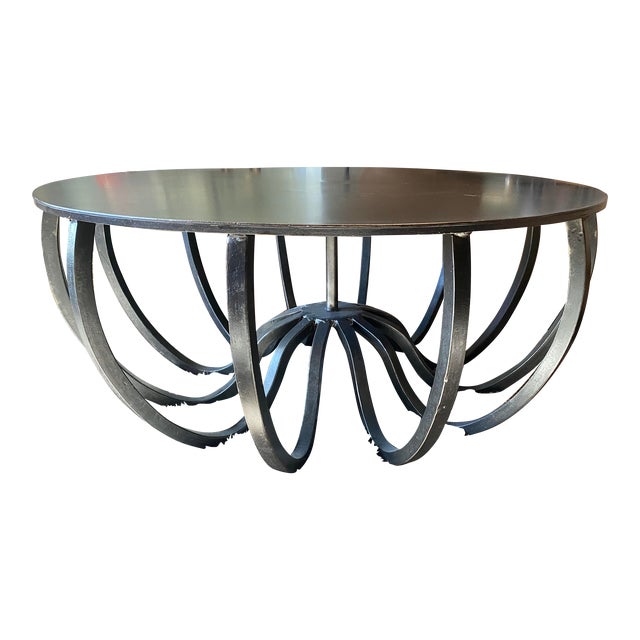 1990s Contemporary Round Metal Coffee Table Chairish