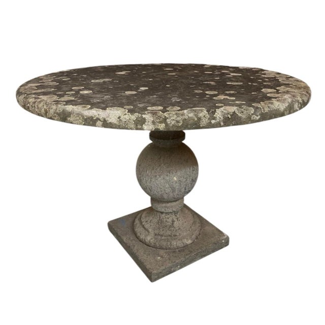 This vintage cast stone garden table offers classical architecture and timeless rustic character. Crafted with a circular...
