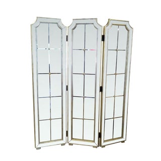 Hollywood Regency Mirrored Screen For Sale