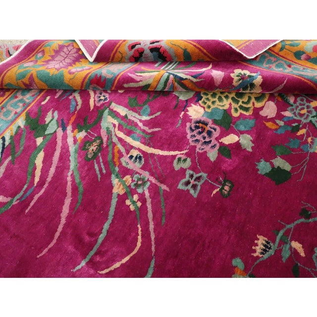 Magenta Galerie Shabab Collection Mid-20th Century Chinese Nickles Pictorial Room Size Carpet For Sale - Image 8 of 8