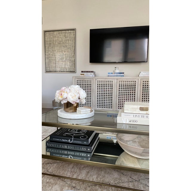 Studio A Home Modern White Washed Driftwood Lattice Credenza For Sale - Image 4 of 5