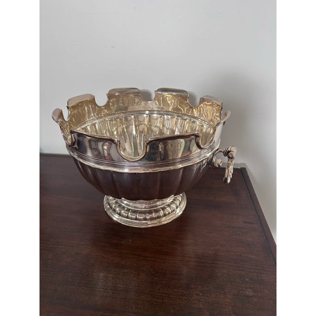Mottahedeh Oversized Mottaheda Winterthur Silver Plated Montieth/Punch Bowl For Sale - Image 4 of 12