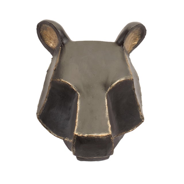 Kenneth Ludwig Chicago Geometric Bear and Moose Wall Mounts (Set of 2) For Sale - Image 4 of 8