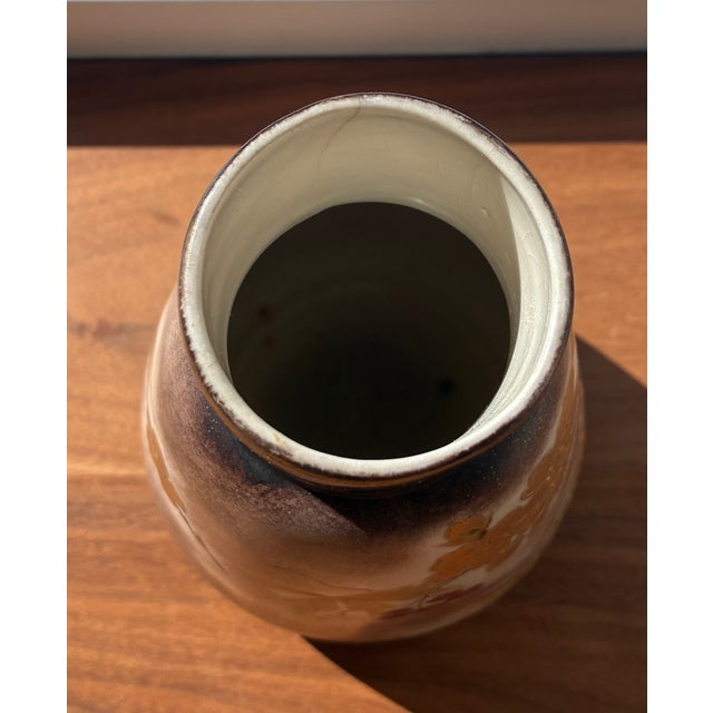Antique Alfred Stellmacher Turn-Teplitz Austrian Art Nouveau Japonisme Floral Gilt Art Pottery Vase, Circa 1880-1894 For Sale - Image 9 of 10