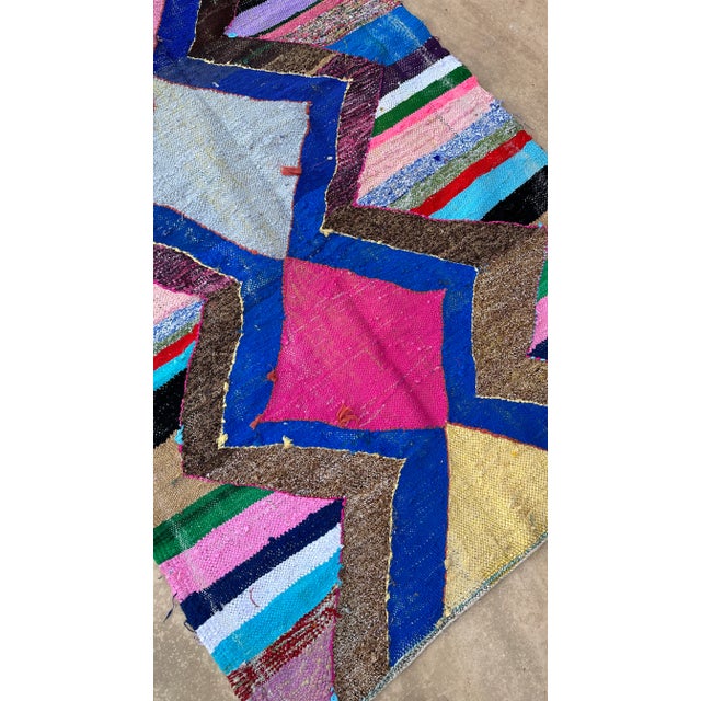 1980s Moroccan Colorful Vintage Kilim Rug - 4'5" X 7'10" Ft For Sale - Image 4 of 8
