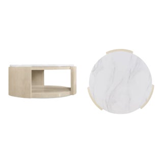 Marble Top Round Coffee Table For Sale