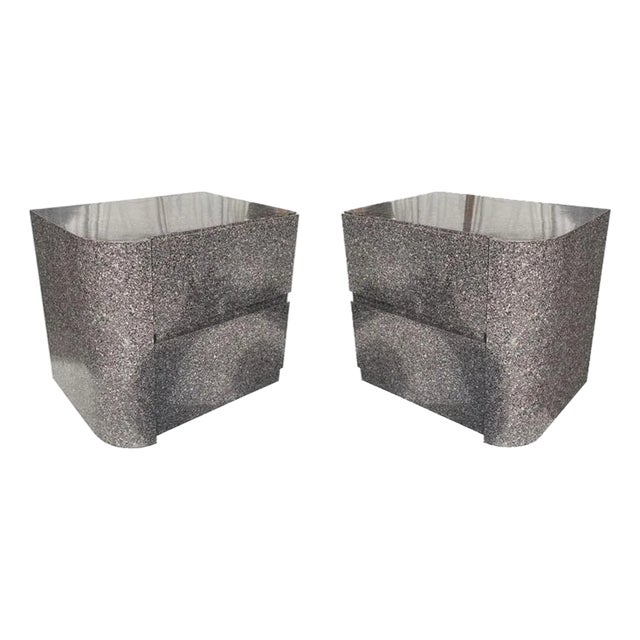 Pair of 1970s Modern Contemporary Nightstands For Sale