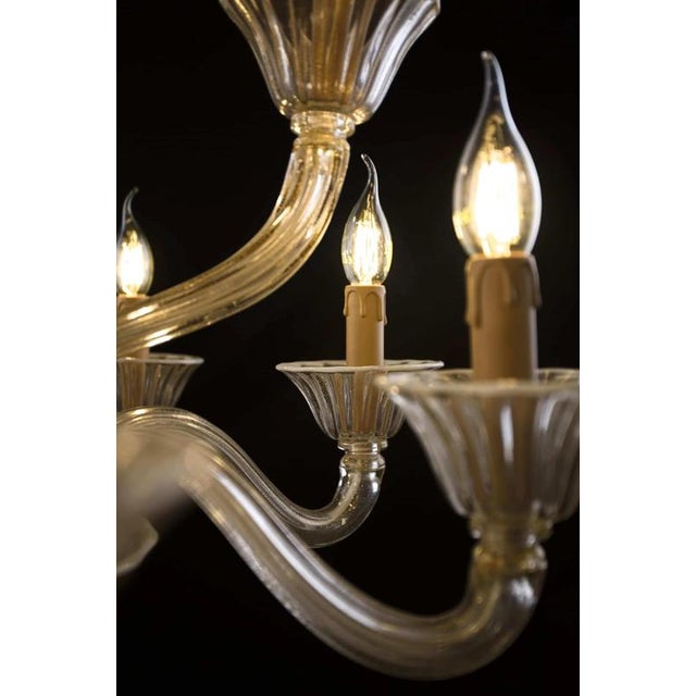 2000 - 2009 Venetian Glass Chandelier with Twelve Arms For Sale - Image 5 of 6