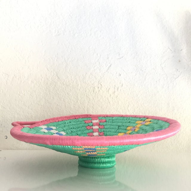 1980s African Pastel Grain Basket For Sale - Image 5 of 5