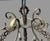 Vintage Cast Metal Round Hanging Chandelier Light Fixture With Prisms For Sale - Image 4 of 10