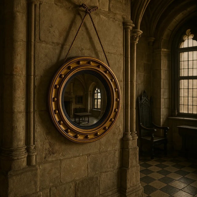A striking and rare 19th century convex mirror, traditionally known as a “Witch’s Mirror” or “Oeil de Sorcière”. These...