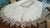 Ivory Vintage LinenTablecloth, Embroidered Applique Lace, Cream and Taupe. On Ivory 18" X 55.5" Pristine For Sale - Image 8 of 17