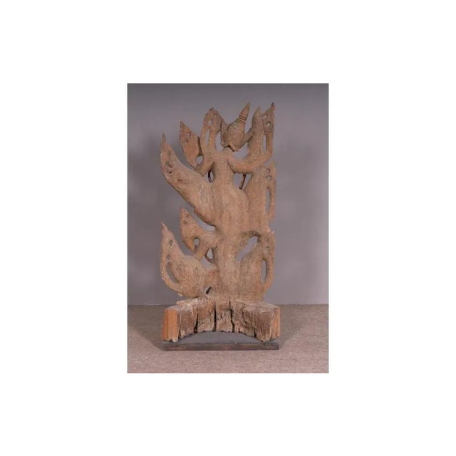 Oriental Sculpture in Wood For Sale - Image 3 of 6