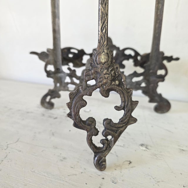 1940s 1940s Silver Easel Display Art Picture Holder for Ornate Rococo Revival Shelf Styling For Sale - Image 5 of 11