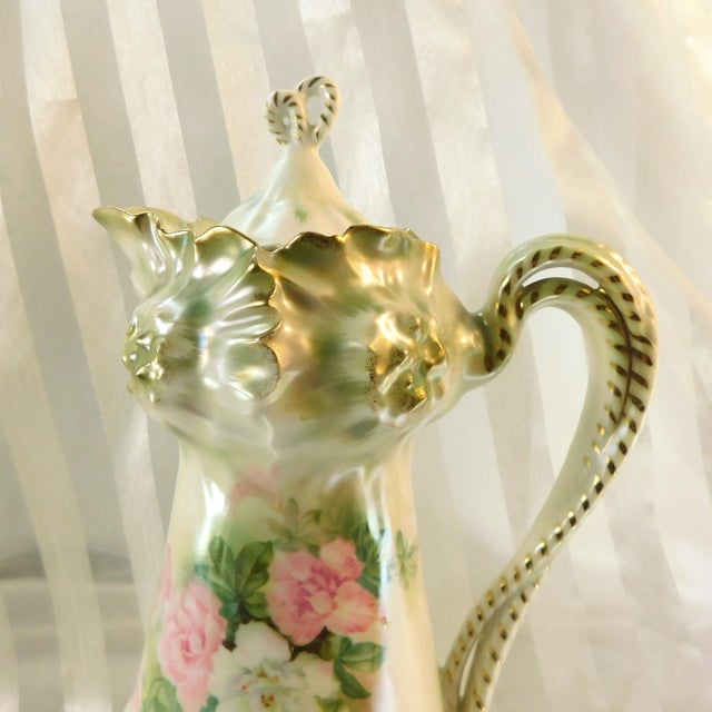 This is a Reinhold Schlegelmilch (RS Prussia) chocolate pot in an unknown pattern. The RS mark is dated 1904 to 1918. The...