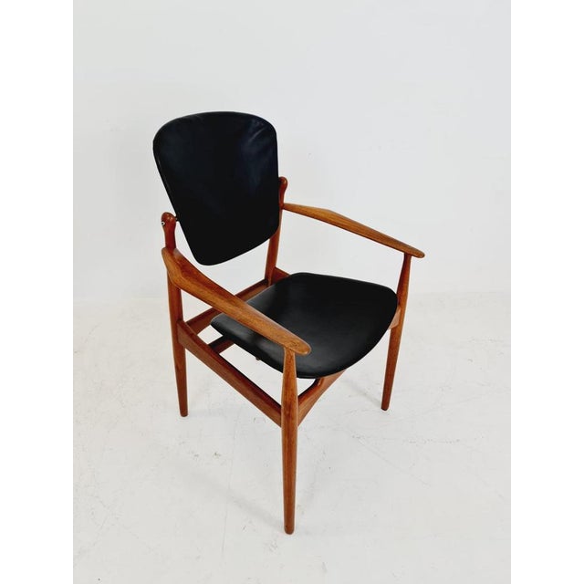 Danish Teak and Leather Chair by Arne Vodder for France & Daverkosen, 1960s For Sale - Image 6 of 11