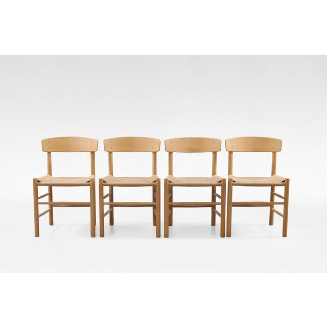 Beige J39 Dining Chairs by Børge Mogensen for FDB Møbler, Denmark, 1950s, Set of 4 For Sale - Image 8 of 8