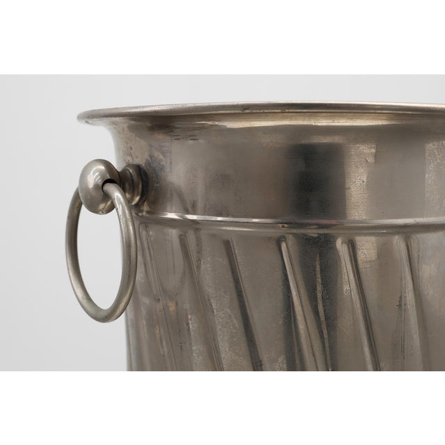 Art Deco Metal Ice Bucket with Ring Handles, France, 1920s For Sale - Image 4 of 10