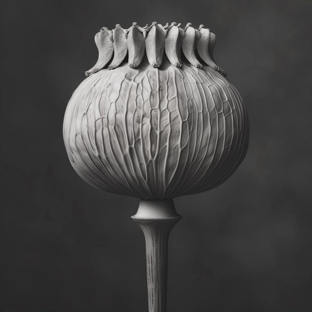 Contemporary 'Poppy Pod Head' No. 4 - Black and White Botanical Floral Photography Print / Karl Blossfeldt For Sale - Image 3 of 8