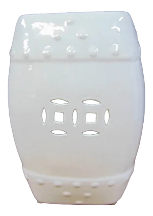 Chinese White Glazed Ceramic Garden Seat