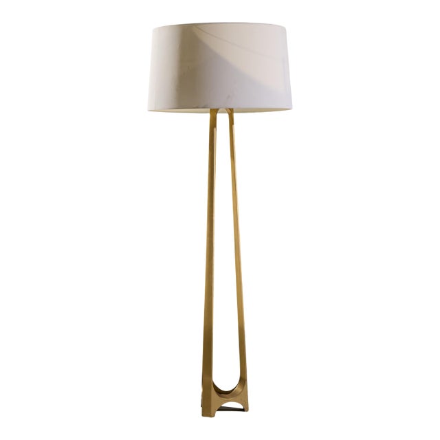Thomas Pheasant for Baker Furniture Iron Eye Brass Floor Lamp For Sale