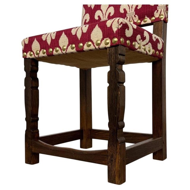 Metal Antique English Oak Dining Chairs, Set of 14 For Sale - Image 7 of 11