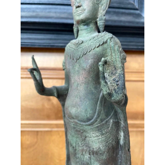 Antique Lopburi Buddha Statue from Thailand For Sale - Image 4 of 13