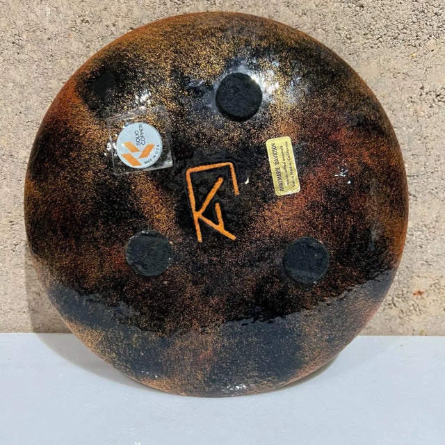 1960s Hand Crafted Enamel Owl Plate by Annemarie Davidson Sierra Madre, Ca For Sale - Image 10 of 12