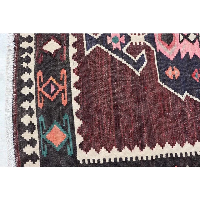 Maroon Vintage Handwoven Sofreh Kilim, 1920s For Sale - Image 8 of 11