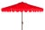 2020s Single Scallop 9 Ft Crank Outdoor Push Button Tilt Umbrella in Red & White For Sale - Image 5 of 5