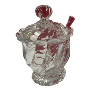 Baccarat Crystal Honey Pot With Lid and Spoon