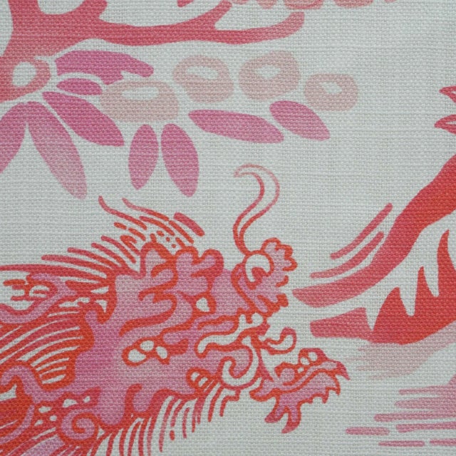 Chinoiserie 22" Gardens of Chinoise Pillow in Blossom Pink For Sale - Image 3 of 3
