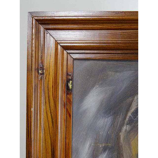 Portrait of Woman in Green, Oil on Canvas, 1980s, Framed For Sale - Image 14 of 16