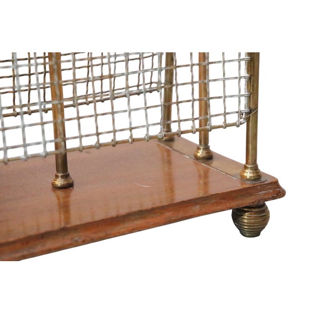 1920’s English Brass & Oak Magazine Rack For Sale In Tampa - Image 6 of 9