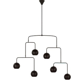 Christiane Lemieux by Visual Comfort Studio Chaumont 6-Light Extra Large Chandelier in Aged Iron For Sale
