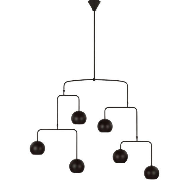 Christiane Lemieux by Visual Comfort Studio Chaumont 6-Light Extra Large Chandelier in Aged Iron For Sale