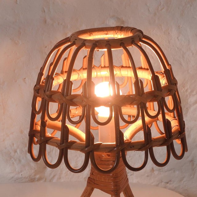 Mid-Century Handmade Table Lamps in the style of Louis Sognot, 1960s, Set of 2 For Sale - Image 6 of 14