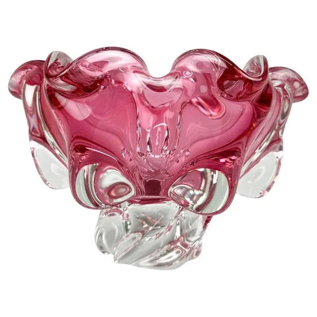 Art Glass Bowl attributed to Josef Hospodka for Chribska Glassworks, Former Czechoslovakia, 1960s For Sale - Image 9 of 9