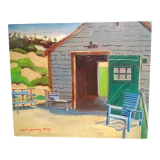 Boathouse Duck, Original Oil Painting For Sale