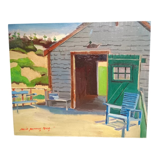 Boathouse Duck, Original Oil Painting For Sale