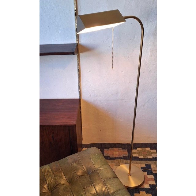 Mid-Century Modern Brass Bankers Adjustable Floor Lamp, 1970s For Sale - Image 5 of 11