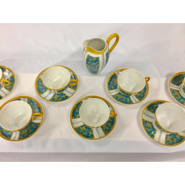 French E. Dumas Limoges France Teacups & Milk Pitcher - Service for 10 For Sale - Image 3 of 11