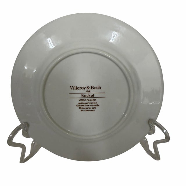 1990s Vintage 1990s Villeroy & Boch Basket Dessert Plate, Creamer and Ramekin - Set of 3 For Sale - Image 5 of 8