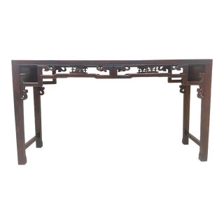 Chinoiserie Style Carved Asian Console Alter Table For Sale