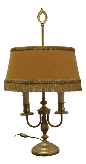 French Brass Bouillotte Twin Desk Lamp, 1960s