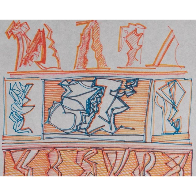 Modern Riccardo Licata, Modern Abstract Composition, 1974, Watercolor on Paper For Sale - Image 3 of 6
